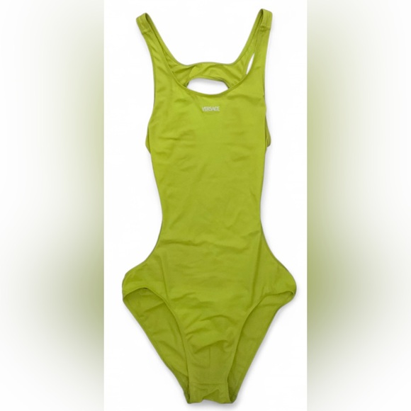 Versace Neon Green Cutout One-Piece Swimsuit MenSize 4